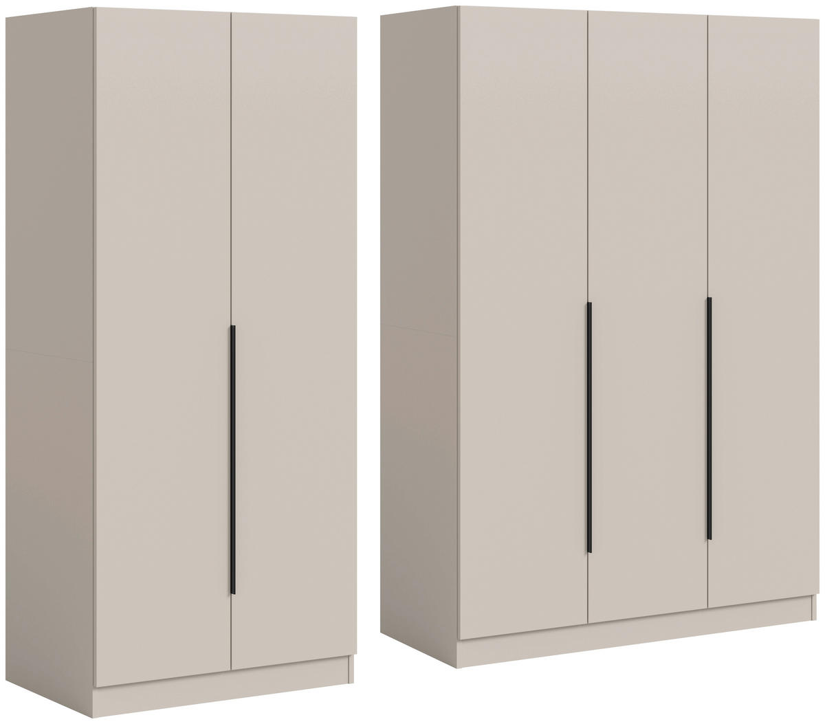 DREHTÜRENSCHRANK  in Kaschmir  - Kaschmir/Schwarz, MODERN, Holzwerkstoff/Kunststoff (200/181/52cm) - Livetastic