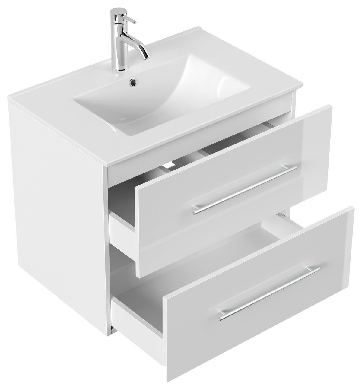 WASCHTISCHKOMBI 71 cm  - Weiß Hochglanz/Weiß, Basics, Keramik/Holzwerkstoff (71cm) - MID.YOU