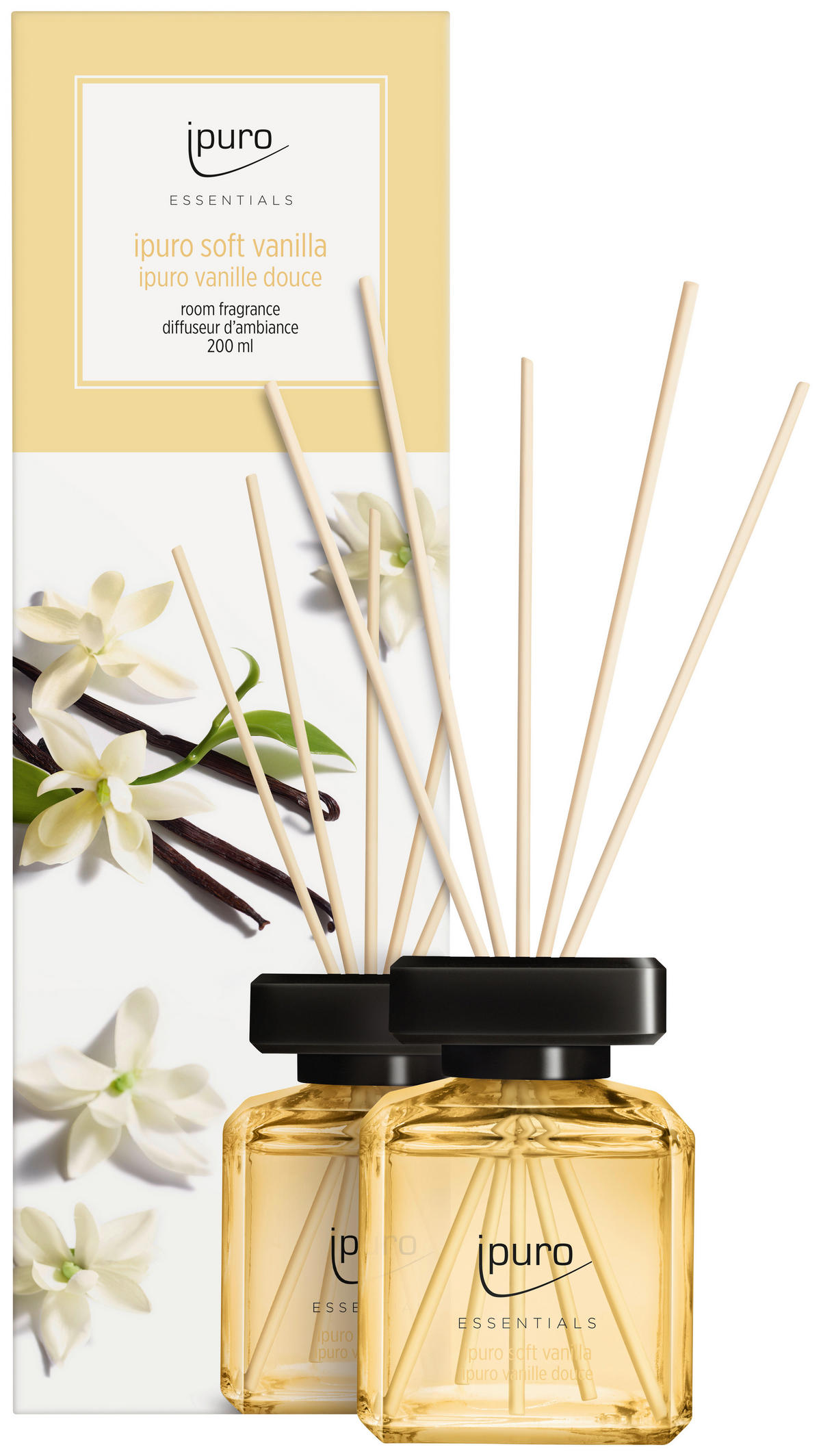 DIŠAVA ZA PROSTOR Essentials Soft Vanilla  - Basics, steklo (200ml) - Ipuro