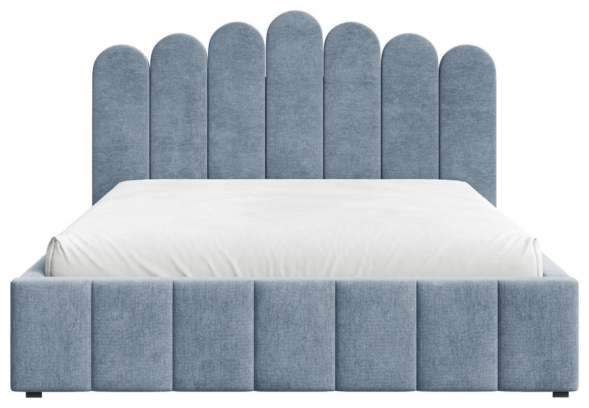 POLSTERBETT Lattenrost, Bettkasten Blau 140/200 cm  - Blau/Schwarz, KONVENTIONELL, Holz/Kunststoff (140/200cm) - Chameo