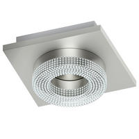 LED-DECKENLEUCHTE Fradelo 14/14/6 cm   - Silberfarben, Trend, Kunststoff/Metall (14/14/6cm) - Eglo