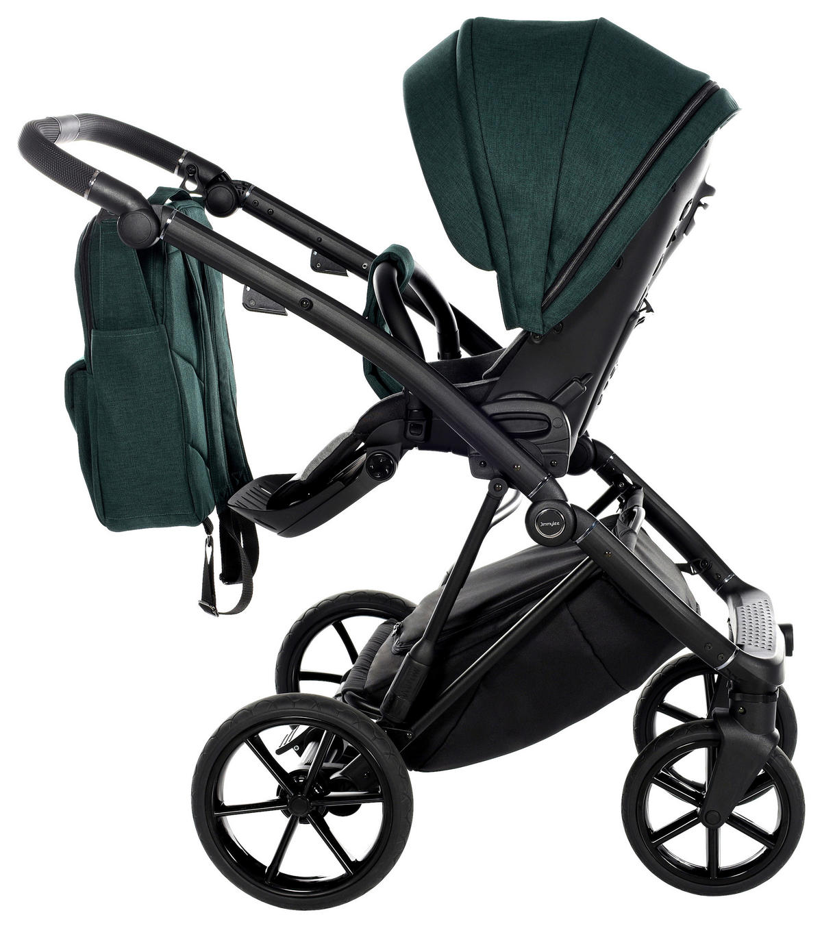 KINDERWAGENSET Fashion Premium  - Dunkelgrün/Schwarz, Trend, Textil/Metall (105/59/105cm) - Jimmylee