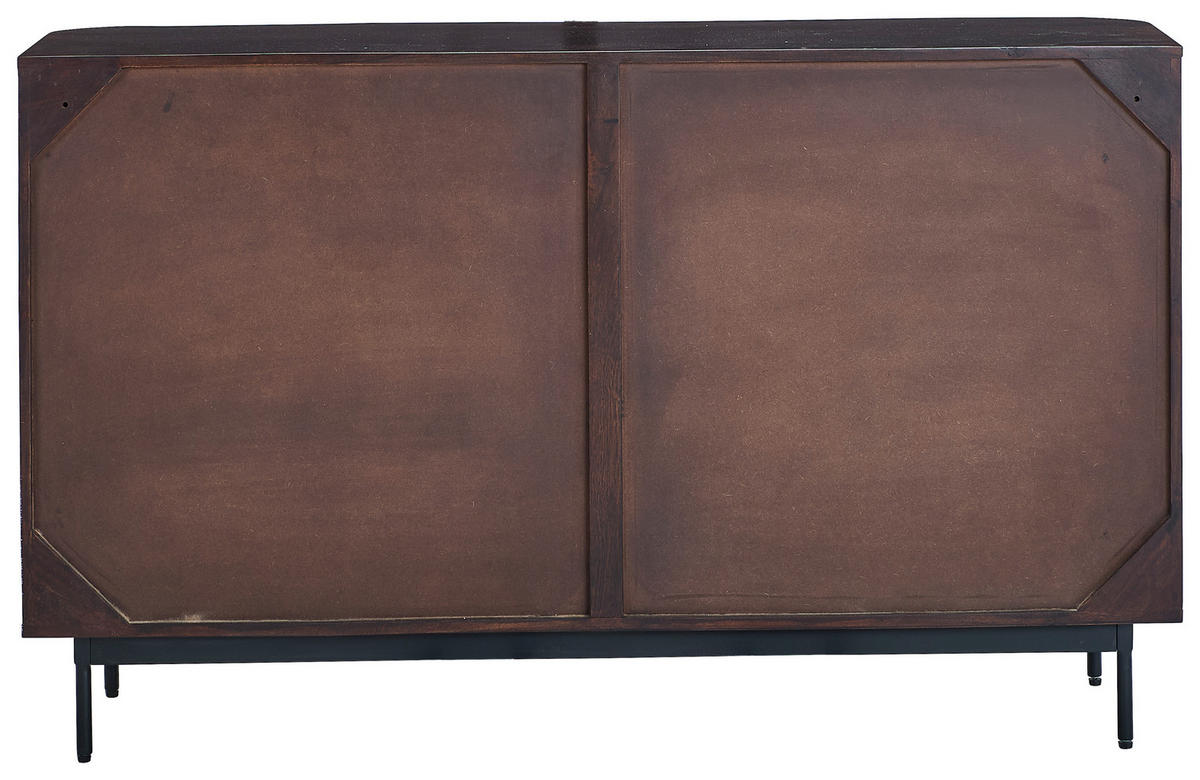 SIDEBOARD  140/85/40 cm 6 Schublade(n)  - Walnussfarben/Schwarz, KONVENTIONELL, Holz/Metall (140/85/40cm) - Livetastic