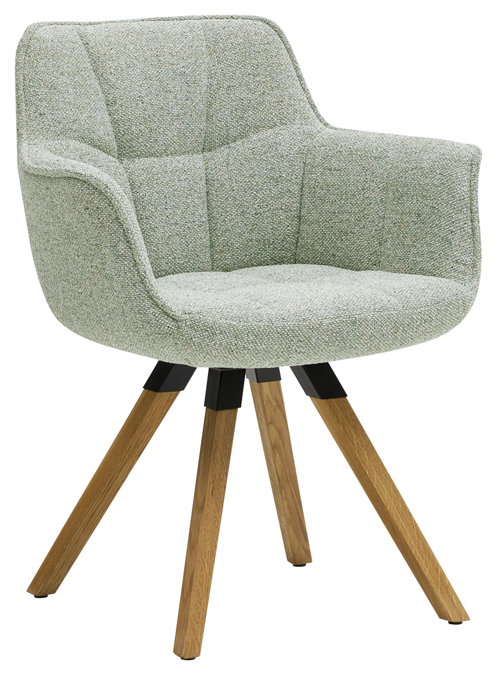 ARMLEHNSTUHL  in Bouclé  - Eichefarben/Grün, KONVENTIONELL, Holz/Textil (67/85/60cm) - Musterring