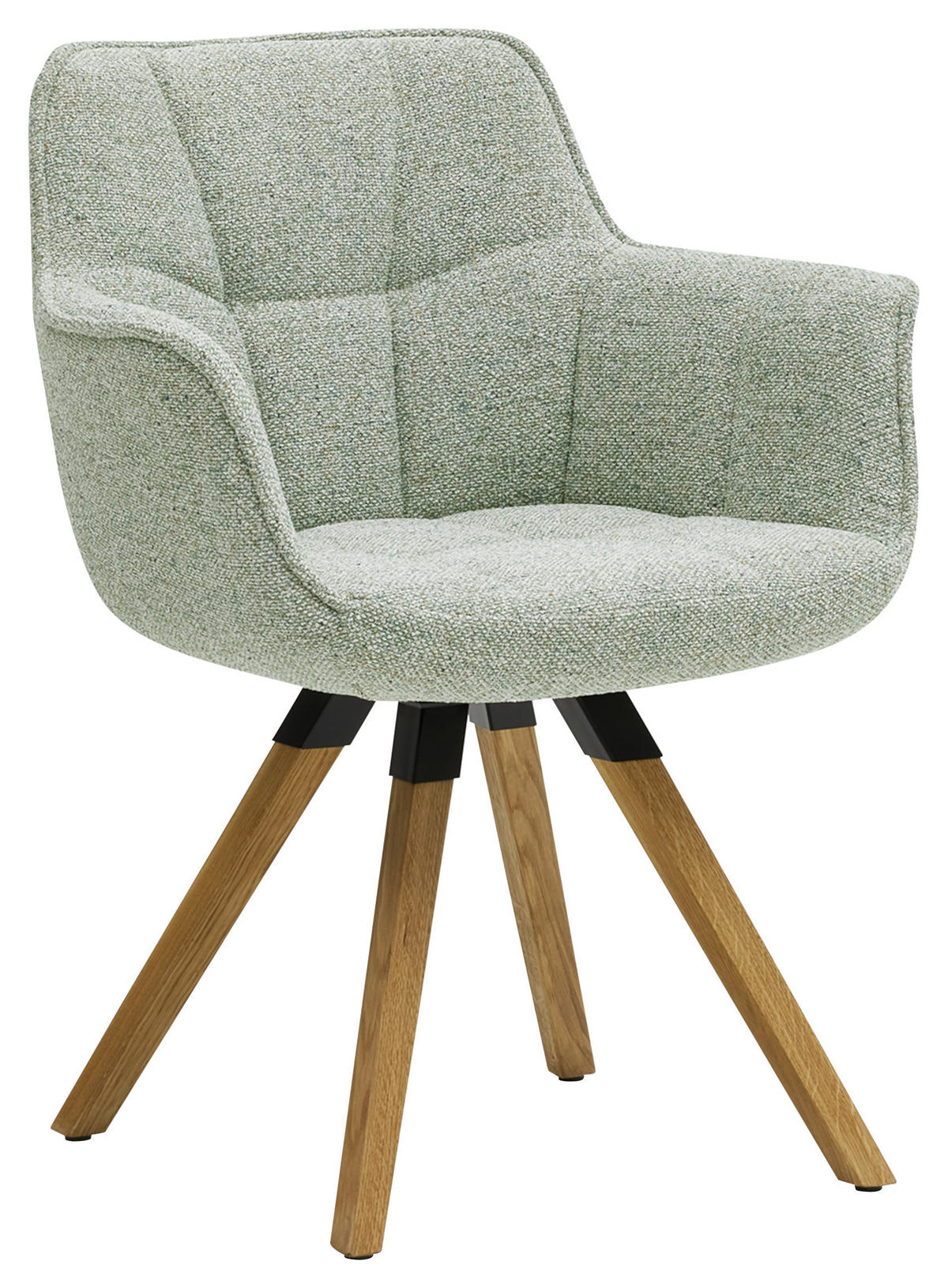 ARMLEHNSTUHL  in Bouclé  - Eichefarben/Grün, KONVENTIONELL, Holz/Textil (67/85/60cm) - Musterring