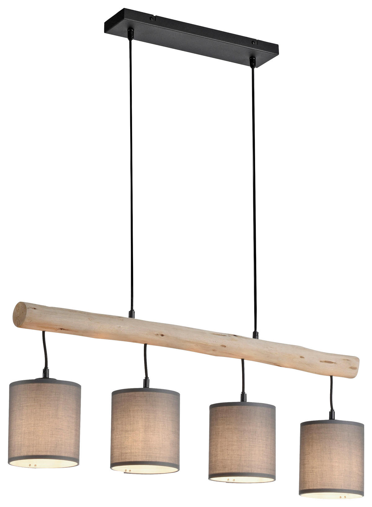 PENDELLEUCHTE Tribu 82,5/13,5/60-120 cm   - Taupe/Schwarz, Natur, Holz/Kunststoff (82,5/13,5/60-120cm)