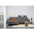 ECKSOFA Grau Cord Zierkissen, Rückenkissen, Rücken echt  - Schwarz/Grau, KONVENTIONELL, Textil/Metall (173/276cm) - Carryhome