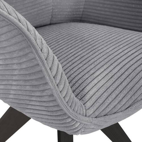 ARMLEHNSTUHL drehbar  in Cord  - Hellgrau/Schwarz, Design, Holz/Textil (60/83/65cm) - Landscape