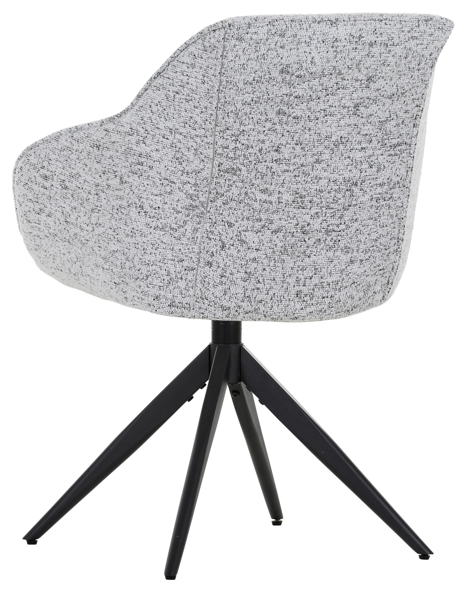 ARMLEHNSTUHL  in Webstoff  - Hellgrau/Schwarz, LIFESTYLE, Textil/Metall (60/83/65cm) - home24