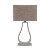 TISCHLEUCHTE 13/22.5/39.5 cm  - Beige, Design, Stein/Textil (13/22.5/39.5cm)