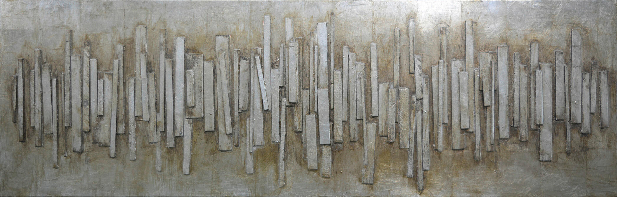 BILD Abstraktes 180/55 cm  - Silberfarben/Naturfarben, Design, Holz (180/55cm) - Monee