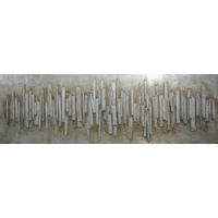 BILD Abstraktes 180/55 cm  - Silberfarben/Naturfarben, Design, Holz (180/55cm) - Monee