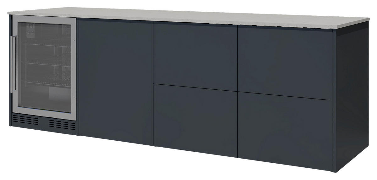 OUTDOORKÜCHE  - Sandfarben/Anthrazit, Basics, Glas/Keramik (262/92,5-98,5/63,3cm) - Dieter Knoll