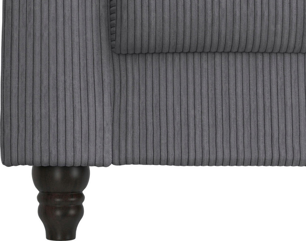 SESSEL in Cord Grau  - Schwarz/Grau, Basics, Holz/Textil (111/83/87cm) - Livetastic
