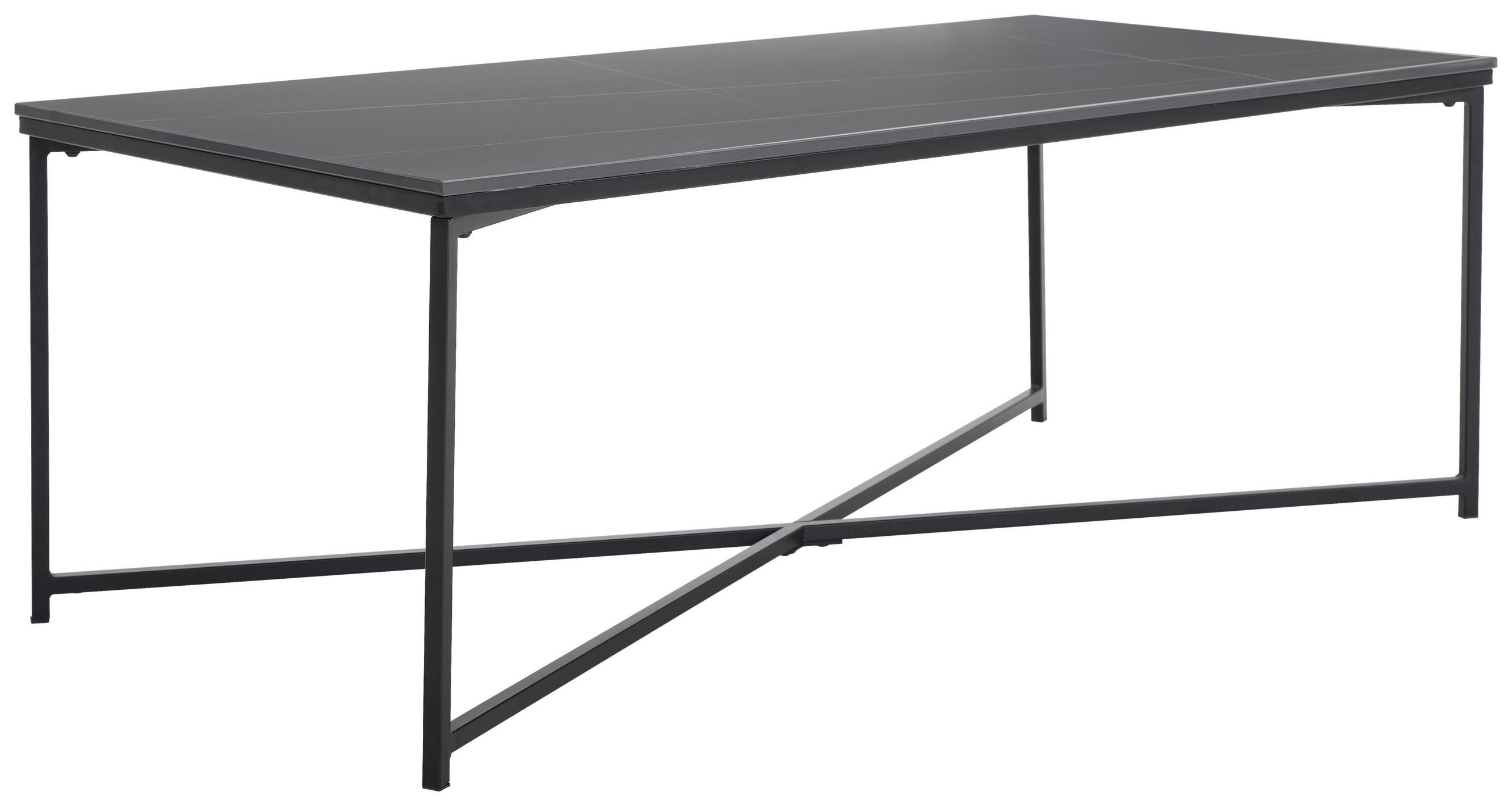 COUCHTISCH 120/43/60 cm rechteckig Schwarz  - Schwarz, Design, Keramik/Metall (120/43/60cm) - Livetastic
