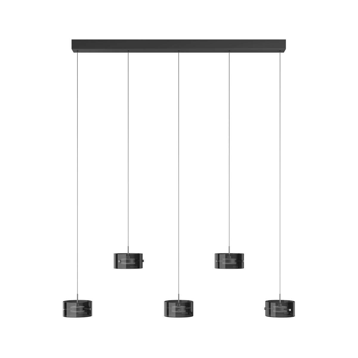 LED-HÄNGELEUCHTE 128/16/150 cm  - Schwarz, Design, Glas/Kunststoff (128/16/150cm) - Novel