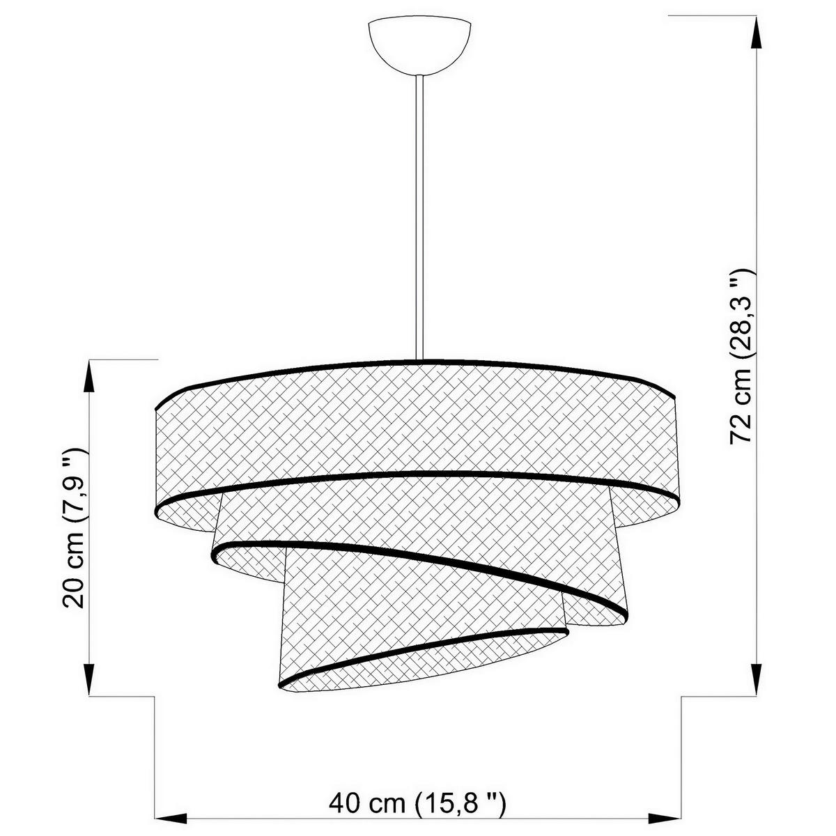 HÄNGELEUCHTE 40/72 cm   - Silberfarben/Creme, Design, Textil/Metall (40/72cm) - P & B