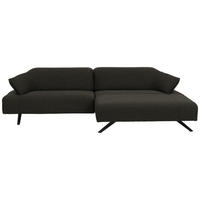 ECKSOFA in Struktur Graubraun  - Anthrazit/Graubraun, Design, Textil/Metall (276/165cm) - Himolla