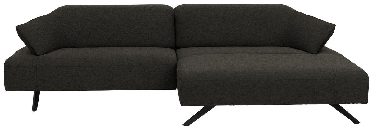 ECKSOFA in Struktur Graubraun  - Anthrazit/Graubraun, Design, Textil/Metall (276/165cm) - Himolla
