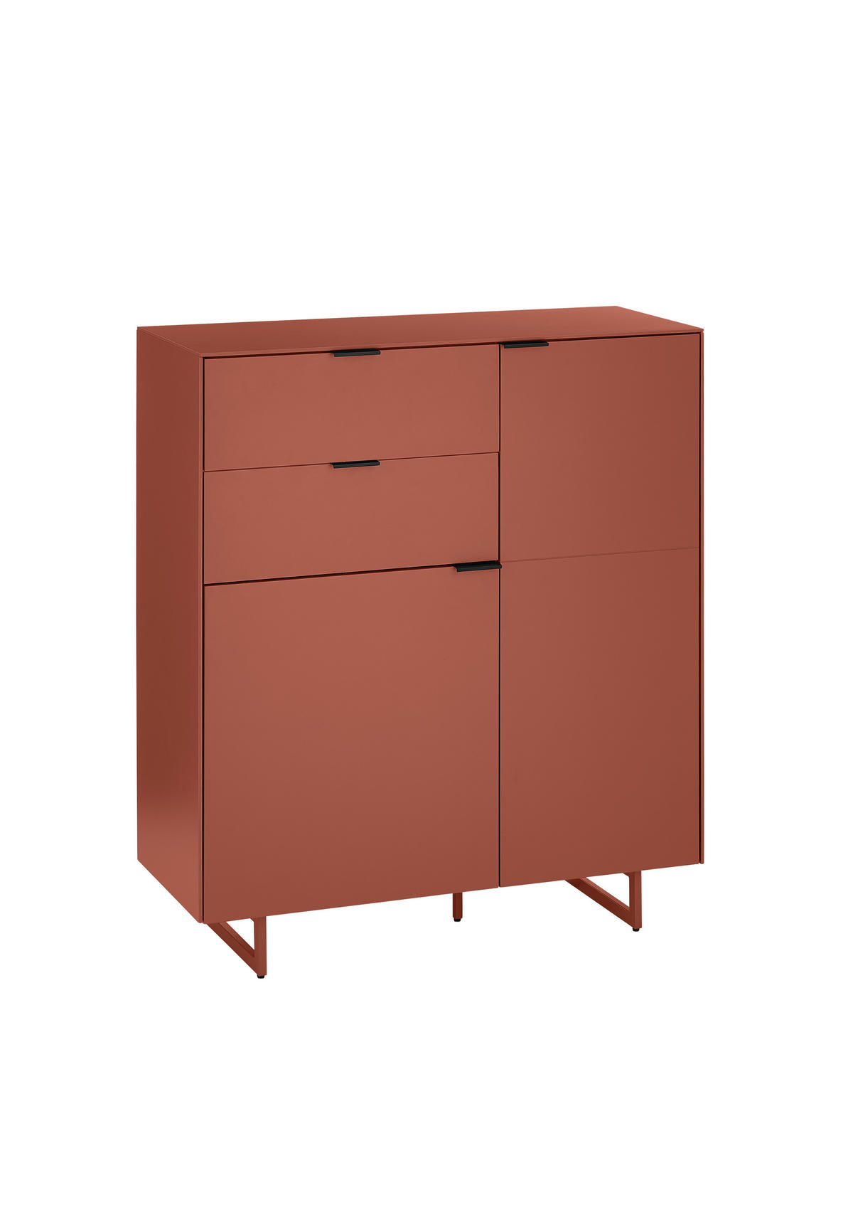 SCHUHSCHRANK  in 96/109/38 cm  - Rot/Schwarz, Design, Holzwerkstoff/Metall (96/109/38cm) - Voleo