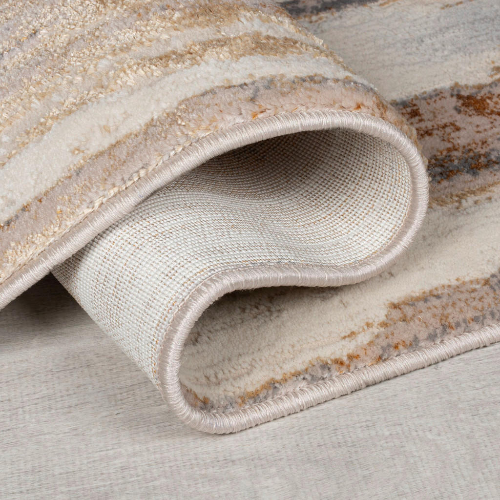 Thumbnail - Xora Webteppich Eris, Gold, Textil, Struktur, rechteckig, 80x150 cm, für Fußbodenheizung geeignet, in verschiedenen Größ...