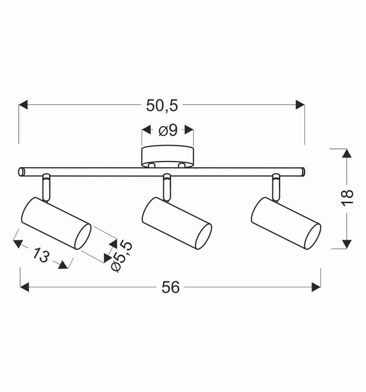 TAKSPOTLIGHT 56/18/9 cm   - mässingsfärgad, Klassisk, metall (56/18/9cm)