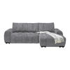 ECKSOFA Flachgewebe Grau  - Schwarz Hochglanz/Grau, Modern, Textil/Metall (273/93/166cm) - MID.YOU