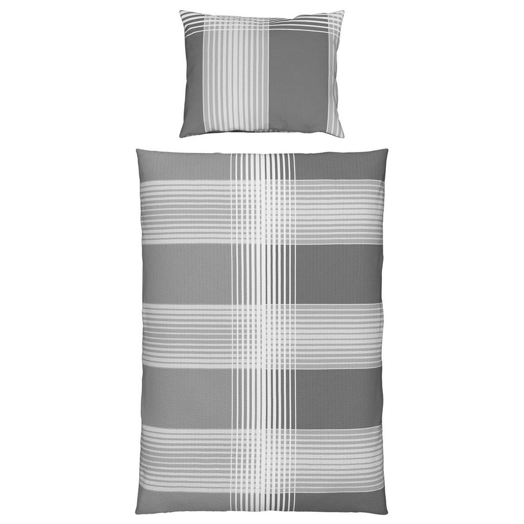 Bettwäsche 140x200 cm Enja Baumwolle Silber
