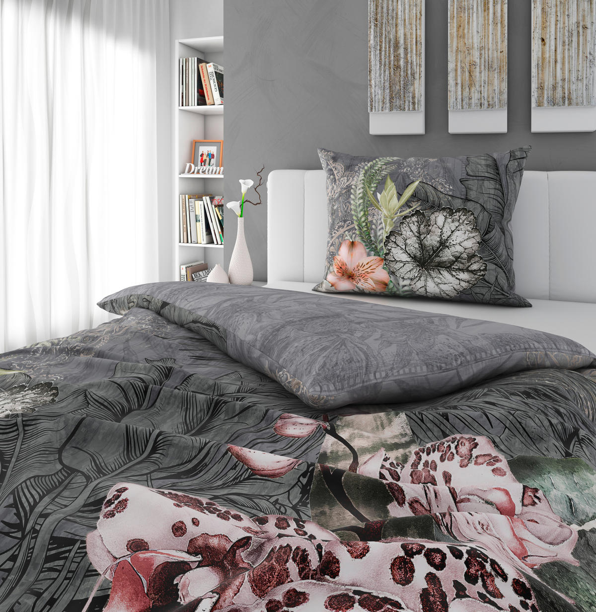 BETTWÄSCHESET Renforcé 160/210 cm  65 cm/100 cm  - Grau, Textil (160/210cm) - Esposa