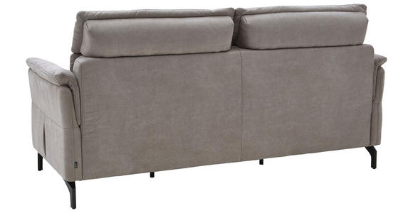 2-SITZER-SOFA in Lederlook Hellgrau - Hellgrau/Schwarz, KONVENTIONELL, Textil/Metall (216/103/92cm) - Dieter Knoll