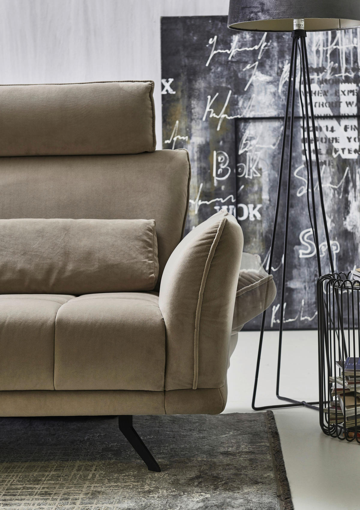 ECKSOFA in Mikrofaser Hellbraun  - Hellbraun/Schwarz, Konventionell, Textil/Metall (178/285cm) - Carryhome