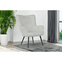 SESSEL in Cord Elfenbein  - Elfenbein/Schwarz, Basics, Textil/Metall (72/97/80cm) - MID.YOU