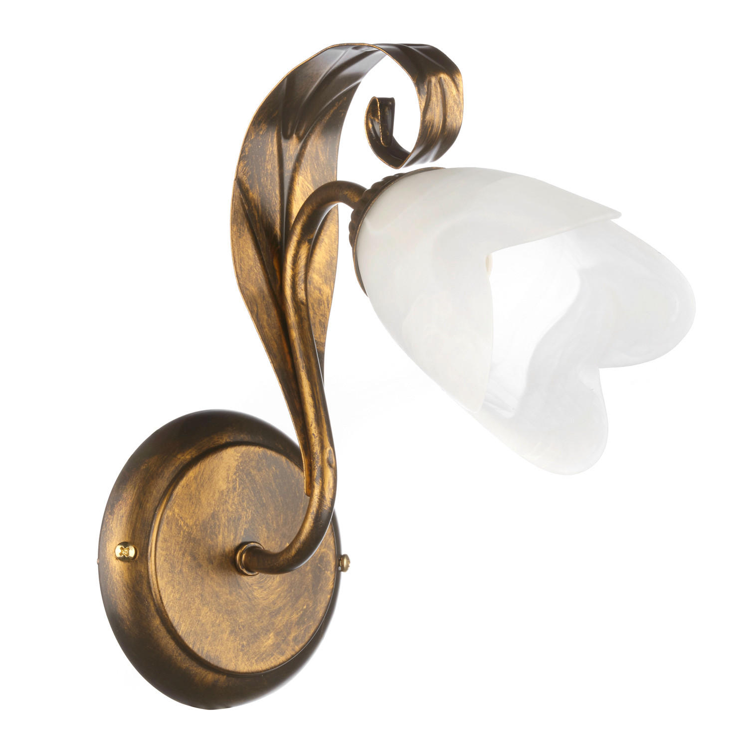 WANDLEUCHTE 25/19/32 cm   - Perlmutt/Bronzefarben, KONVENTIONELL, Glas/Metall (25/19/32cm)