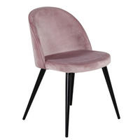 STOL stål sammet  - svart/rosa, Design, metall/textil (50/76,5/57cm) - Best Price