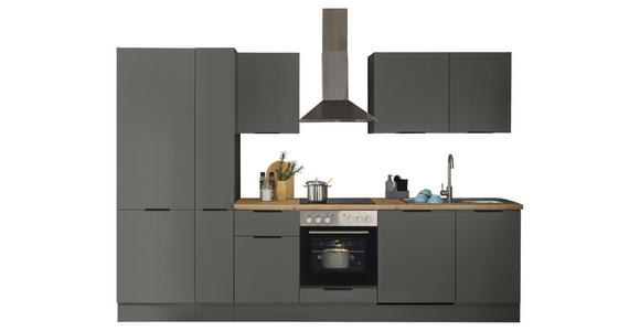 KÜCHENBLOCK   in Graphitfarben  - Schwarz/Graphitfarben, Basics, Holzwerkstoff/Metall (310/211/60cm) - Xora