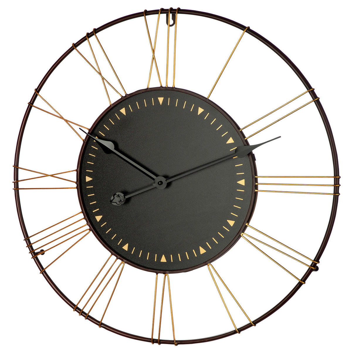 WANDUHR MESA Schwarz, Cognac  - Cognac/Schwarz, Basics, Holzwerkstoff/Metall (60/3cm)