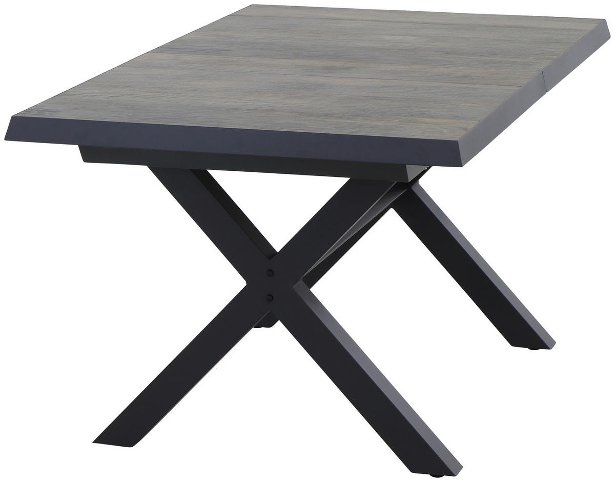 GARTENTISCH 160-200/90/77 cm Metall rechteckig  - Anthrazit/Graubraun, Basics, Keramik/Metall (160-200/90/77cm) - Siena Garden