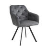 ARMLEHNSTUHL  in Samt  - Schwarz/Grau, MODERN, Textil/Metall (61/85/62cm) - Livetastic