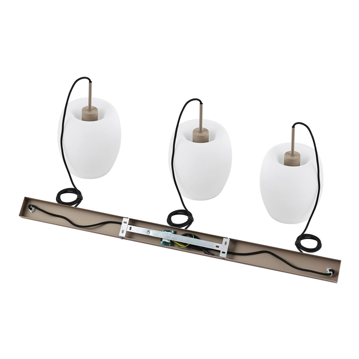 HÄNGELEUCHTE Lines 110/20/150 cm   - Sandfarben/Beige, Design, Glas/Metall (110/20/150cm) - Novel