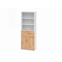 AKTENSCHRANK Weiß, Eiche dunkel  - Eiche dunkel/Weiß, Basics, Holzwerkstoff (80/215,6/41,7cm) - Venda