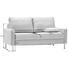 ZWEISITZER-SOFA Mikrofaser Hellgrau - Hellgrau/Alufarben, Design, Textil/Metall (164/86/97cm) - HOM`IN
