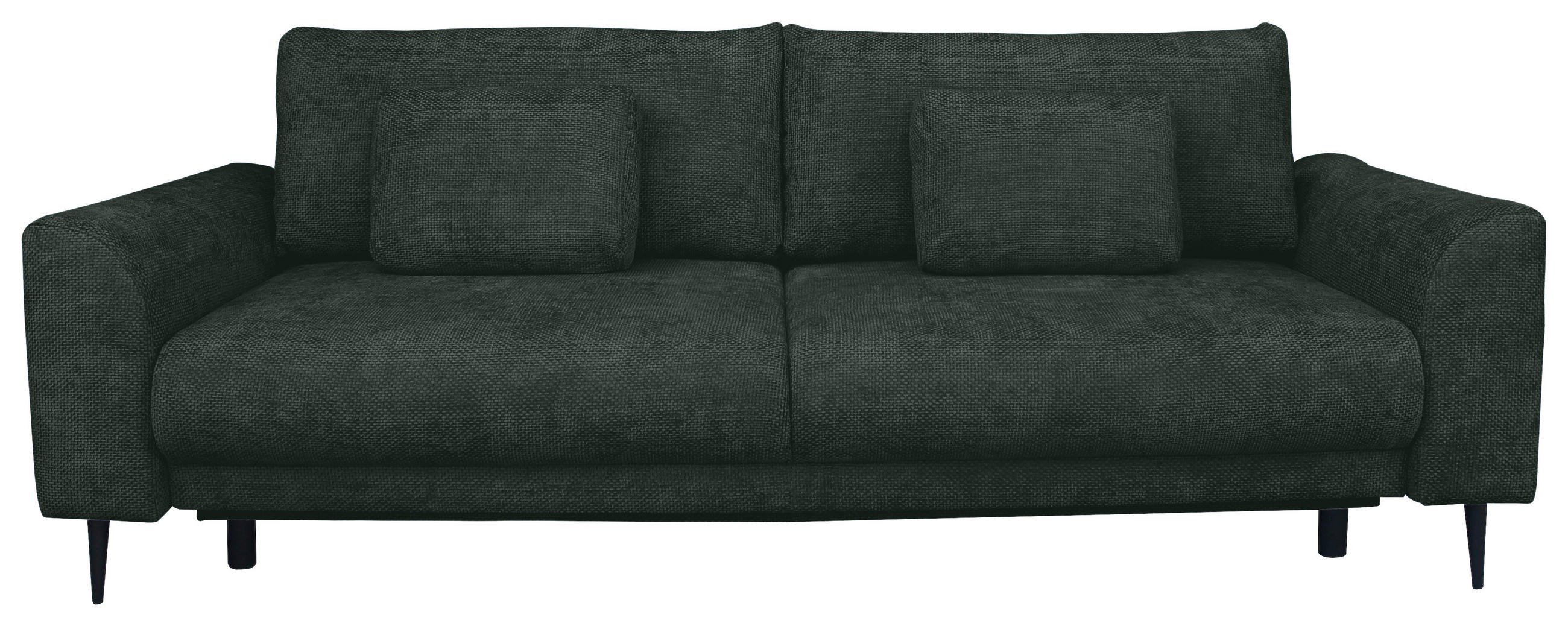 SCHLAFSOFA Chenille Dunkelgrün  - Dunkelgrün/Schwarz, KONVENTIONELL, Textil/Metall (235/90/104cm) - Carryhome