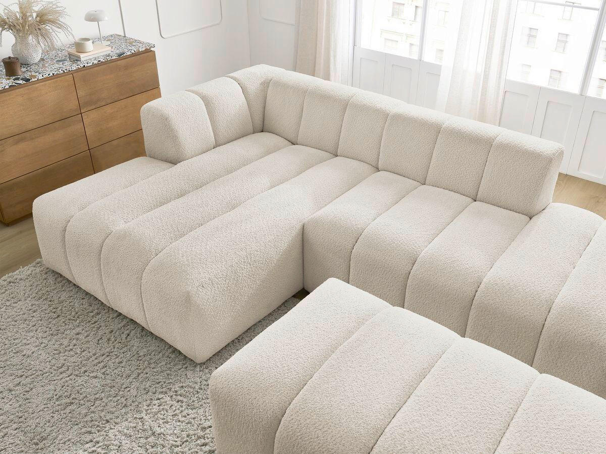 ECKSOFA  ANNECY Beige Bouclé  - Beige/Schwarz, MODERN, Kunststoff/Textil (170/262cm)