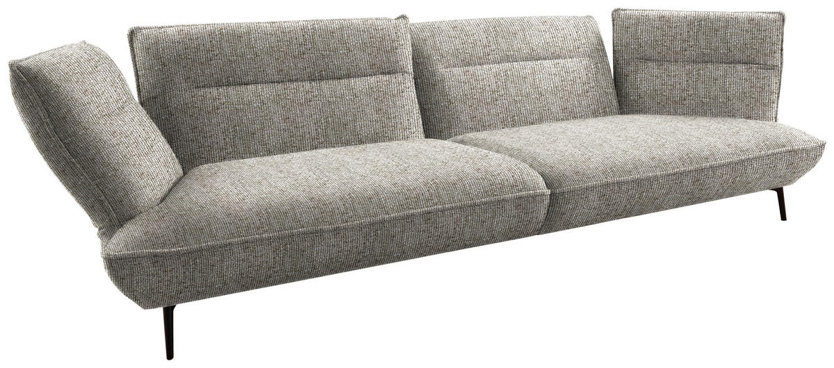 MEGASOFA in Flachgewebe Braun  - Schwarz/Braun, Design, Holzwerkstoff/Textil (339/92/99cm) - Moderano