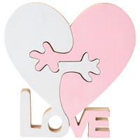 DEKOHERZ - Hellrosa/Weiß, KONVENTIONELL, Holzwerkstoff (16,5/17/2cm)