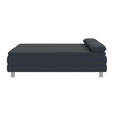 BOXSPRINGSOFA in Flachgewebe Dunkelblau  - Silberfarben/Dunkelblau, Design, Textil/Metall (202/96/105cm) - Carryhome