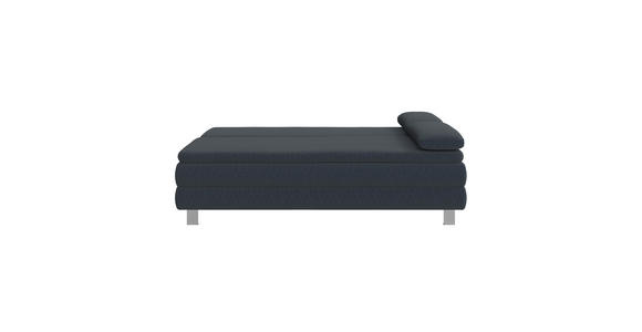 BOXSPRINGSOFA Flachgewebe Dunkelblau - Silberfarben/Dunkelblau, Design, Textil/Metall (202/96/105cm) - Carryhome