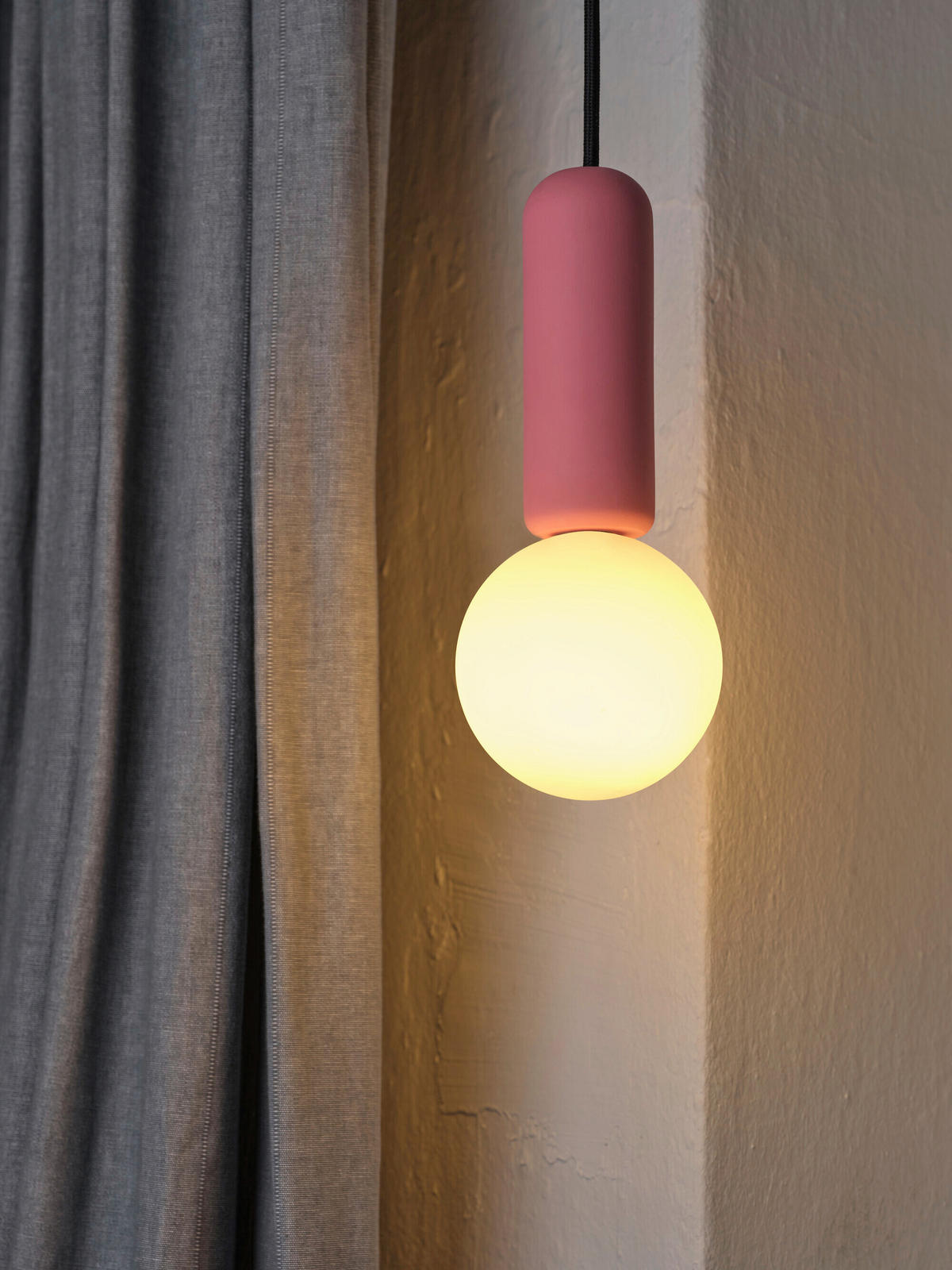 HÄNGELEUCHTE 10/120 cm   - Rosa, Basics, Stein (10/120cm) - Osram