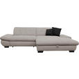 ECKSOFA  in Mikrofaser Hellgrau  290/198 cm  - Hellgrau/Schwarz, Design, Textil/Metall (290/198cm) - Xora