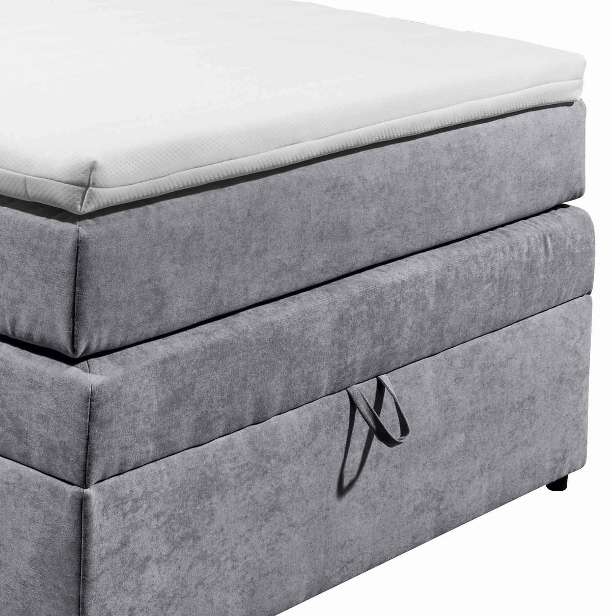 BOXSPRINGBETT 120/200 cm  in Hellgrau  - Hellgrau, Konventionell, Kunststoff (120/200cm) - MID.YOU